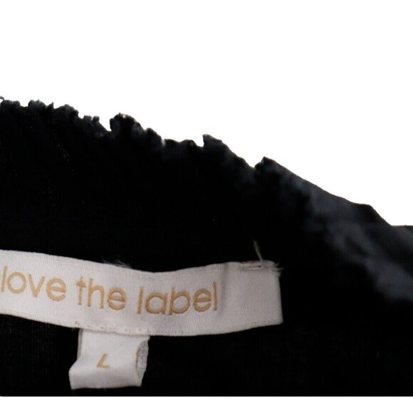 Love the Label Women's Large Black Bernice Eyelet Blouse Top Balloon Sleeve Top - Picture 8 of 10